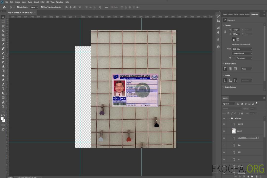Permis de conduire Congo version 3 photolook DEVANT template Permis de conduire Congo version 3 photolook DEVANT template